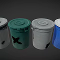 Colorful Trash Bins With Lids For Efficient Waste Disposal Equipment