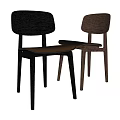 Modern Two Piece Wooden Leisure Chairs With Contrast Color Seats And Simple Design