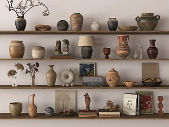 Quiet Style Pottery Pot Ornaments Porcelain Pot 3d model