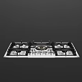 Modern Kitchen Gas Stove Appliance With Multiple Burners And Sleek Metal Design