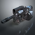 Futuristic Sci Fi Weapon With Scope Barrel Metallic Texture And Mechanical Design 3d model