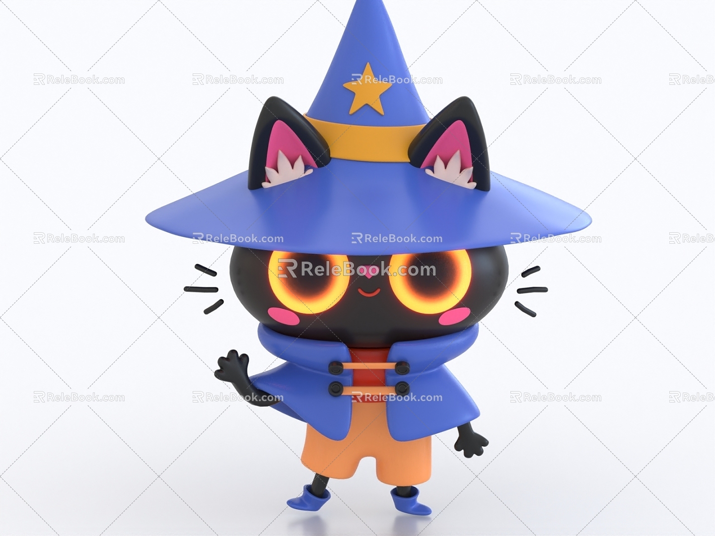 Cartoon Cat Toy Doll Magic Cat Doll Ornaments 3d model