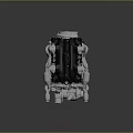 Highly Detailed 3D Engine Model With Mechanical Components Pipes And Casing