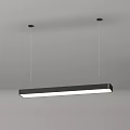 Modern Minimalist Long Rectangular Pendant Light With Black Frame And White Illumination Ceiling Mounted 3d model