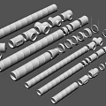 Different Types of White Pipes and Plumbing Fittings with Elbows Rings and Connectors