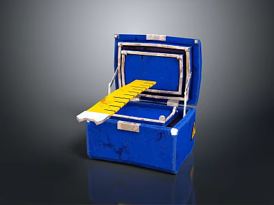 Tool Box Iron Box Multi-layer Tool Box Iron Box Iron Trunk Box Luggage Leather Box 3d model