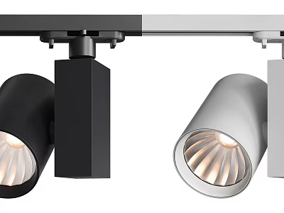 Modern LED Track Downlight Spotlight Ceiling Fixture With Black Silver Design 3d model