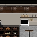 Modern Cafe Cashier Counter Counter Bar Chair Kitchen Supplies Combination Coffee Machine Kitchen Equipment 3d model