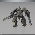 Futuristic Mechanical Robot Character With Heavy Metal Armor And Advanced Technological Features Design