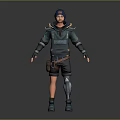 Tactical Explorer Character And Beast Companion With Green Jacket And Blue Cap