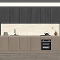 Modern Kitchen Interior Design With Dark Upper Light Lower Wooden Cabinets And Matte Countertop