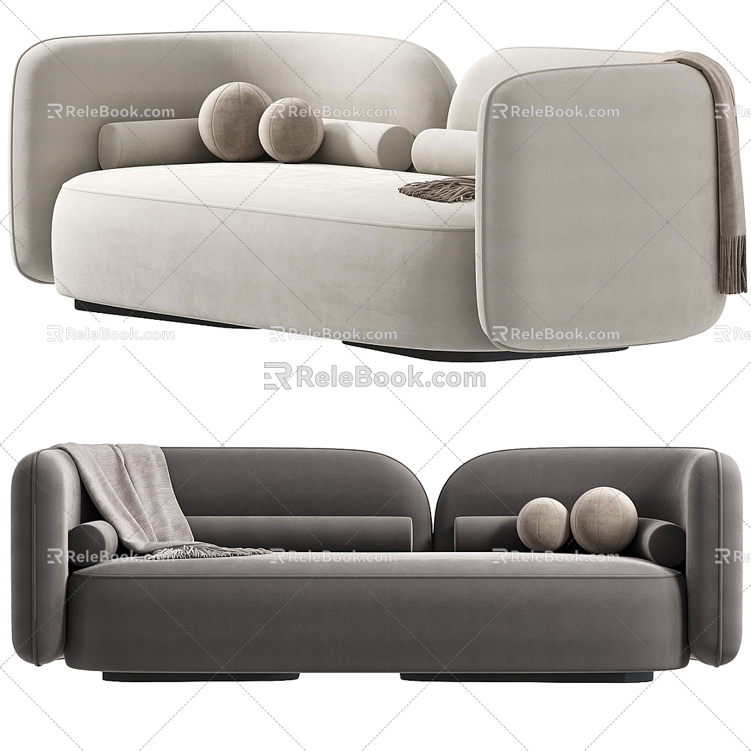 Casual Sofa Combination Casual Sofa Living Room Sofa Double Sofa Pillow Pillow Home Furniture Simple 3d model