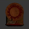 Red Industrial Valve Equipment Featuring Rustic Texture Bolted Flange And Mechanical Design