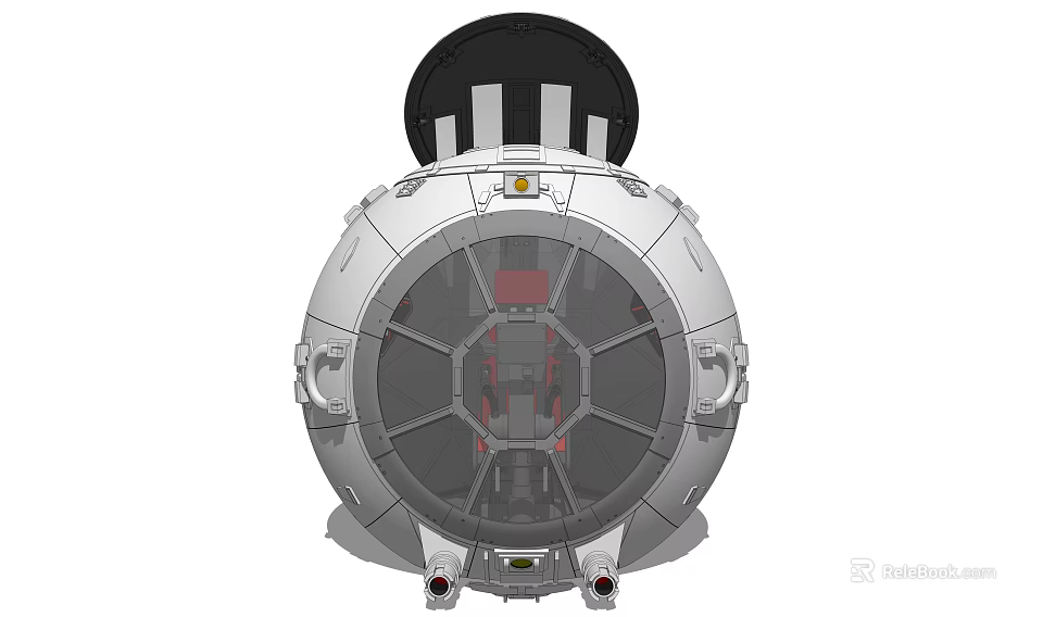 Modern Space Capsule Design Featuring Circular Structure Transparent Cabin And Interior Seats 3d model 