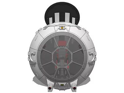 Modern Space Capsule Design Featuring Circular Structure Transparent Cabin And Interior Seats 3d model