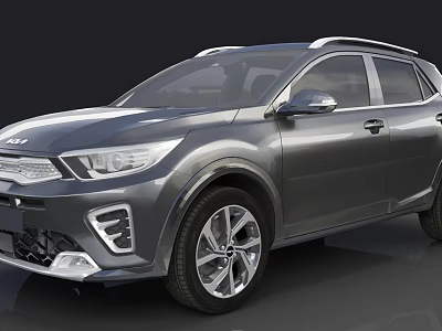 Gray Kia SUV Exterior Design With Front Grille And Alloy Wheels 3d model