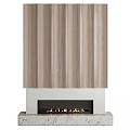 Silent wind fireplace background wall modeling 3d model