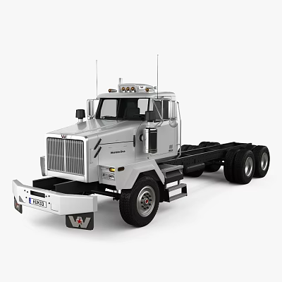 Heavy Duty Silver Utility Truck Featuring Modern Cab Multi Wheel Chassis Design 3d model