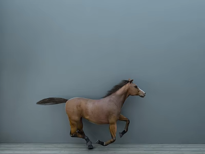 Brown Reptile Running Fast On Wooden Floor Against Gray Background 3d model