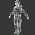 3D Military Character Model In Tactical Uniform With Helmet And Mask Standing Pose
