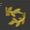 Elegant Gold Leaf Design Ring With Shiny Polished Metallic Finish And Fashionable Accessory Style