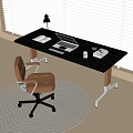 Modern Lifting Desk and Chair Computer Desk and Chair Office Chair 3d model