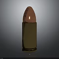 Detailed Close Up View Of Brass Bullet With Copper Tip On Dark Background