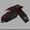 Sleek Black And Red Aerospace Spacecraft Model With Multiple Engines And Wing Structure 3d model