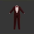 Formal Tuxedo Suit with White Shirt Bow Tie and Classic Design