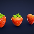 Cartoon Strawberry Strawberry Low Poly Strawberry Stylized Strawberry Stylized Strawberry Cartoon Fruit 3d model