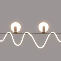 Modern Chandeliers with Circular Wave and Linear Shapes Contemporary Interior Lighting Fixtures