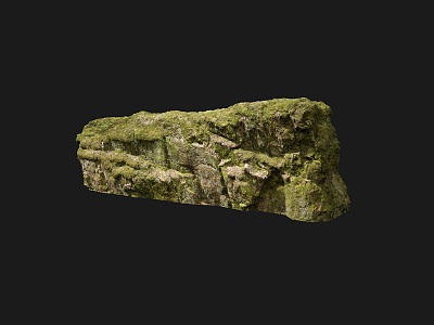 Moss Rock Wall Stone 3d model