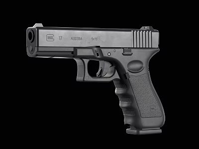 Modern Black G17 Pistol From Austria With 9x19 Caliber And Tactical Design 3d model