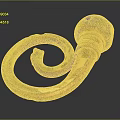 Ancient Golden Spiral Weapon With Ornate Design And Intricate Carvings