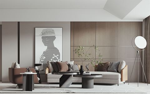 modern living room 3d model