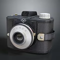 Vintage Black Leather Electronic Camera CLACK With Classic Retro Design