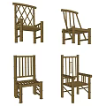 Bamboo Leisure Chairs with Various Designs and Woven Details for Outdoor Relaxation