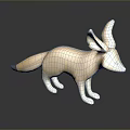 Game Movie Fox Character with Big Ears Beige And White Ceramic Design