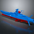 Blue And Red Warship Model 3D Rendering 3d model