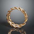 Stylish Gold Braided Ring Fashion Accessory With Shiny Metallic Finish Design