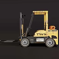 Yellow Industrial Forklift For Material Handling 3d model