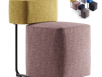 Round Upholstered Leisure Chairs With Yellow Pink And Various Color Options For Living Room 3d model