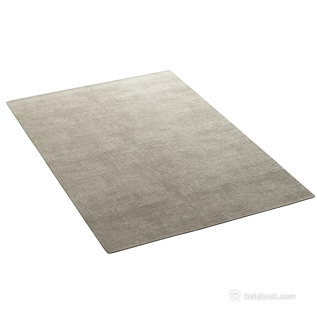 Light Gray Square Carpet With Textured Surface For Modern Living Room Decor 3d model