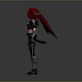 3D Game Movie Female Character With Red Hair Dual Swords And Armor