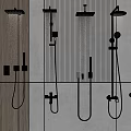 Modern Bathroom Shower Head Collection Featuring Fixed Handheld And Wall Mounted Designs 3d model