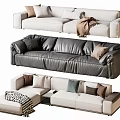 Modern double sofa multiplayer sofa corner sofa 3d model