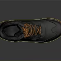 Durable High Top Outdoor Hiking Boots With Green Upper Purple Accents And Orange Laces