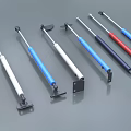 Industrial Equipment Gas Springs With Colored Rods And Mounting Brackets