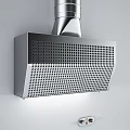 Modern Stainless Steel Kitchen Range Hood with Perforated Mesh Design