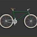Stylish Green Bicycle With Brown Saddle And Beige Wheels Classic Design